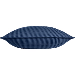 Kissenbezug KNEER La Diva Piqué Kissenbezüge Gr. B/L: 50 cm x 50 cm, 1 St., Waffelpiqué, blau (marine) Kissenbezüge uni aus Waffelpiqué