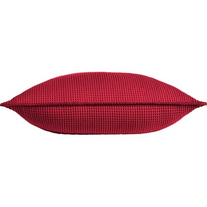 Kissenbezug KNEER La Diva Piqué Kissenbezüge Gr. B/L: 50 cm x 50 cm, 1 St., Waffelpiqué, rot (rubin) Kissenbezüge uni aus Waffelpiqué