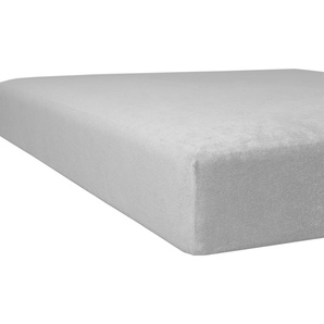 Massageliegenbezug KNEER Flausch-Frottee Bettlaken Gr. B/L: 75-85 cm x 190-200 cm (1 St.), Frottee, 8 cm, grau (platinfarben) Bettlaken Betttücher Laken mit Nasenschlitz