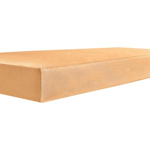 Spannbettlaken KNEER Vario-Stretch-Topper Bettlaken Gr. B/L: 200 cm x 200 cm (1 St.), Jersey-Modal, 4-12 cm, gelb (mango) Spannbettlaken Laken mit Tunnelsaum