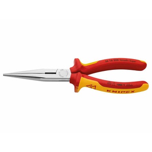 KNIPEX Flachrundzange mit Schneide, gerade, VDE-geprüft, 26 16 200