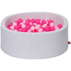 Knorrtoys® Bällebad Soft, Cube Grey, mit 300 Bällen soft pink, Made in Europe