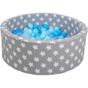 Knorrtoys® Bällebad Soft, Grey White Stars, mit 300 Bällen balls/soft Blue/Blue/transparent, Made in Europe