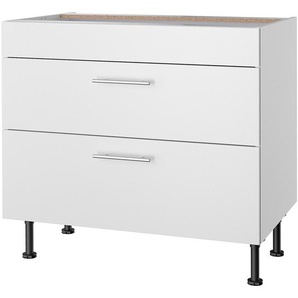 Kochfeld-Unterschrank II 90cm Weiß/Weiß