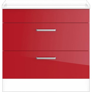 Kochfeldumbauschrank IMPULS KÜCHEN Schränke Gr. B/H/T: 90 cm x 72,3 cm x 57,9 cm, Rot Hochglanz, rot (rot hochglanz) Kochfeldumbauschränke