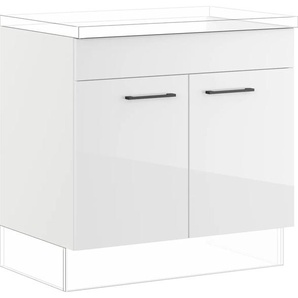 Kochfeldumbauschrank IMPULS KÜCHEN Schränke Gr. B/H/T: 90 cm x 72,3 cm x 57,9 cm, Weiß Hochglanz, 2 St., weiß (weiß hochglanz) Kochfeldumbauschränke