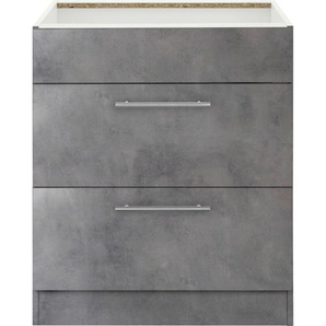 Kochfeldumbauschrank WIHO KÜCHEN Cali Schränke Gr. B/H/T: 60 cm x 82 cm x 57 cm, grau (betonfarben, betonfarben) Kochfeldumbauschränke 60 cm breit, ohne Arbeitsplatte