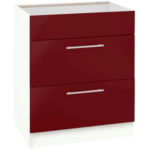 Kochfeldumbauschrank WIHO KÜCHEN Flexi2 Schränke Gr. B/H/T: 60 cm x 82 cm x 57 cm, rot (rot glanz, weiß) Kochfeldumbauschränke Schränke