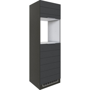 KOCHSTATION Backofenumbauschrank KS-Luhe 60 cm breit, hochwertige MDF-Fronten mit waagerechter Lisene