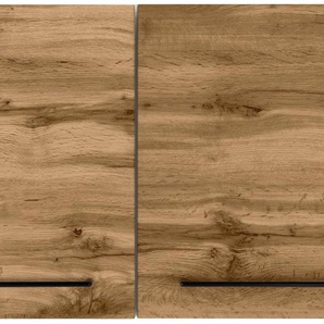 KOCHSTATION Hängeschrank KS-Tulsa 100 cm breit, 57 cm hoch, 2 Türen, schwarzer Metallgriff, MDF Front