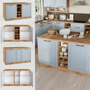 KOCHSTATION Kücheninsel KS-Lana, Breite 153 cm, MDF-Fronten, Arbeitsplatte 38mm stark