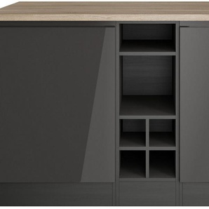KOCHSTATION Kücheninsel KS-Virginia, Breite 153 cm, MDF-Fronten, Flaschenregal