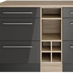 HELD MÖBEL Kücheninsel Wien, Breite 153 cm, MDF-Fronten, Flaschenregal