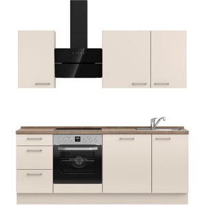 nobilia® Küchenzeile Laser II, vormontiert, Ausrichtung wählbar, Breite 210 cm, wahlw. mit E-Geräten