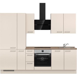 KOCHSTATION Küchenzeile KS-Abera, vormontiert, Ausrichtung wählbar, Breite 270 cm, ohne E-Geräte