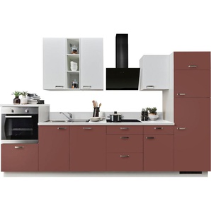 KOCHSTATION Küchenzeile KS-Bari, wahlw. mit E-Geräten & Geschirrspüler, Soft-Close-Funktion und Vollauszügen, vormontiert, Breite 340 cm