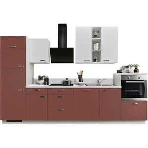 KOCHSTATION Küchenzeile KS-Bari, wahlw. mit E-Geräten & Geschirrspüler, Soft-Close-Funktion und Vollauszügen, vormontiert, Breite 340 cm