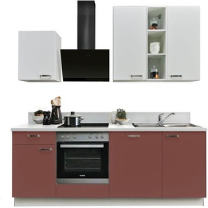 KOCHSTATION Küchenzeile KS-Bari, wahlw. mit E-Geräten & Geschirrspüler, Soft-Close-Funktion und Vollauszug, vormontiert, Breite 220 cm