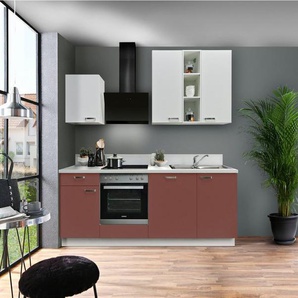 KOCHSTATION Küchenzeile KS-Bari, wahlw. mit E-Geräten & Geschirrspüler, Soft-Close-Funktion und Vollauszug, vormontiert, Breite 220 cm