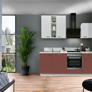 KOCHSTATION Küchenzeile KS-Bari, wahlw. mit E-Geräten & Geschirrspüler, Soft-Close-Funktion und Vollauszug, vormontiert, Breite 220 cm