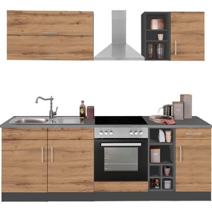 KOCHSTATION Küchenzeile KS-Colmar, mit E-Geräten, Breite 240 cm