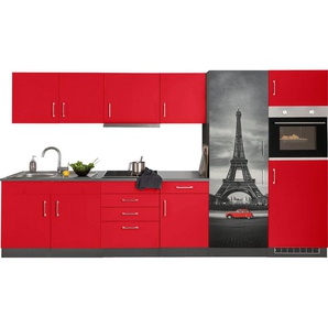 HELD MÖBEL Küchenzeile Paris, mit E-Geräten, Breite 330 cm, wahlweise mit Induktionskochfeld