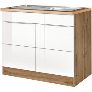 KOCHSTATION Spülenschrank KS-Brindisi 100 cm breit, inklusive Einbauspüle