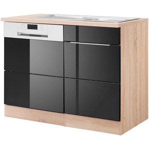 KOCHSTATION Spülenschrank KS-Brindisi 110 cm breit, inkl. Möbeltür für Geschirrspüler sowie Einbauspüle