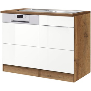 KOCHSTATION Spülenschrank KS-Brindisi 110 cm breit, inkl. Möbeltür für Geschirrspüler sowie Einbauspüle