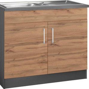 KOCHSTATION Spülenschrank KS-Colmar 100 cm, mit Metallgriff