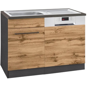 KOCHSTATION Spülenschrank KS-Tulsa 110 cm breit, inkl. Tür/Sockel für Einbaugeschirrspüler, Metallgriff