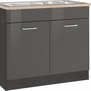 KOCHSTATION Spülenschrank KS-Utah Breite 100 cm