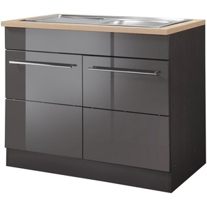KOCHSTATION Spülenschrank KS-Wien Breite 100 cm, inkl. Einbauspüle
