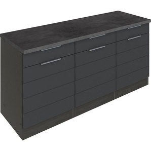 KOCHSTATION Unterschrank KS-Luhe 180 cm breit, für viel Stauraum, MDF-Fronten mit waagerechter Lisene