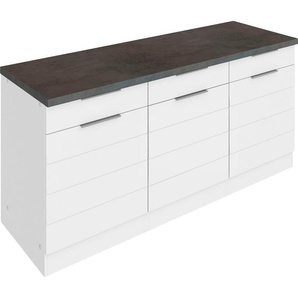 KOCHSTATION Unterschrank KS-Luhe 180 cm breit, für viel Stauraum, MDF-Fronten mit waagerechter Lisene