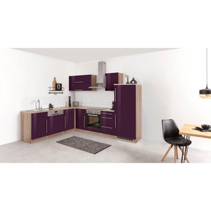KOCHSTATION Winkelküche KS-Samos, Stellbreite 280x220 cm, wahlweise mit E-Geräten, mit Arbeitsplatte