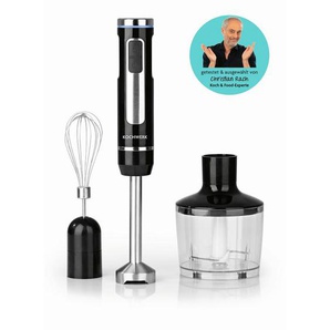 Kochwerk Stabmixer-Set Rachs Kockwerk, Schwarz, Edelstahl, Metall, Kunststoff, 4-teilig, 5x5x35 cm, Küchengeräte, Mixer