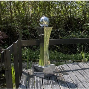 Köhko® Springbrunnen Vivanco Mit Kugel 20 Cm Mit Led-Beleuchtung In Eckigem Edelstahlbecken Hochglanzpoliert 4826CDED84604D629274F7A1B2452668 Brunnen Für Terrasse Wohnzimmer