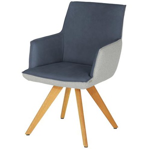 KOINOR Armlehnstuhl Leder  Schwof - blau - Materialmix - 57 cm - 90 cm - 66 cm | Möbel Kraft