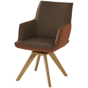 KOINOR Armlehnstuhl Leder Schwof ¦ braun ¦ Maße (cm): B: 57 H: 90 T: 66.0