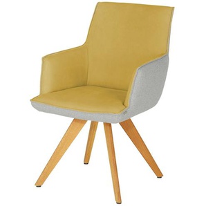 KOINOR Armlehnstuhl Leder  Schwof - gelb - Materialmix - 57 cm - 90 cm - 66 cm | Möbel Kraft