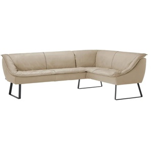 KOINOR Eckbank Leder Alino - beige - Materialmix - 86 cm | Möbel Kraft