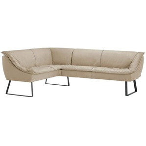 KOINOR Eckbank Leder Alino - beige - Materialmix - 86 cm | Möbel Kraft