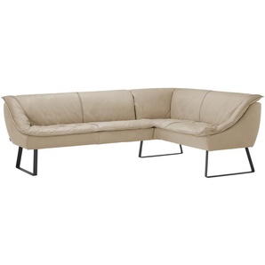 KOINOR Eckbank Leder Alino ¦ beige ¦ Maße (cm): H: 89