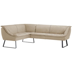 KOINOR Eckbank Leder Alino ¦ beige ¦ Maße (cm): H: 89