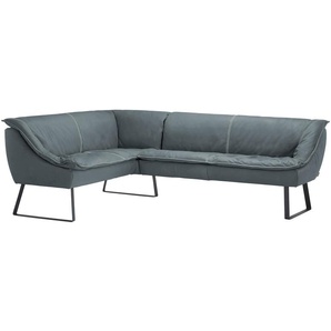 KOINOR Eckbank  Leder Alino ¦ blau ¦ Maße (cm): H: 86