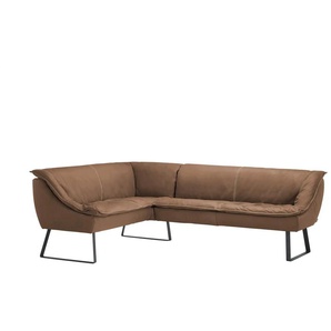 KOINOR Eckbank Leder Alino - braun - Materialmix - 86 cm | Möbel Kraft