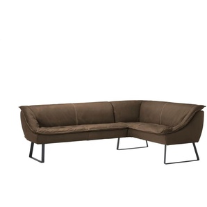 KOINOR Eckbank Leder Alino - braun - Materialmix - 86 cm | Möbel Kraft