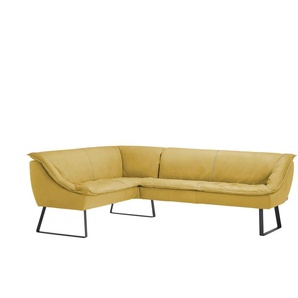 KOINOR Eckbank Leder Alino - gelb - Materialmix - 86 cm | Möbel Kraft