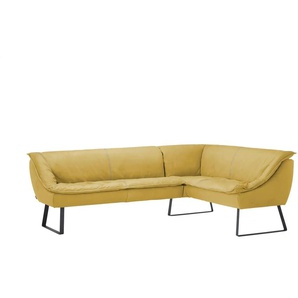 KOINOR Eckbank Leder Alino - gelb - Materialmix - 86 cm | Möbel Kraft